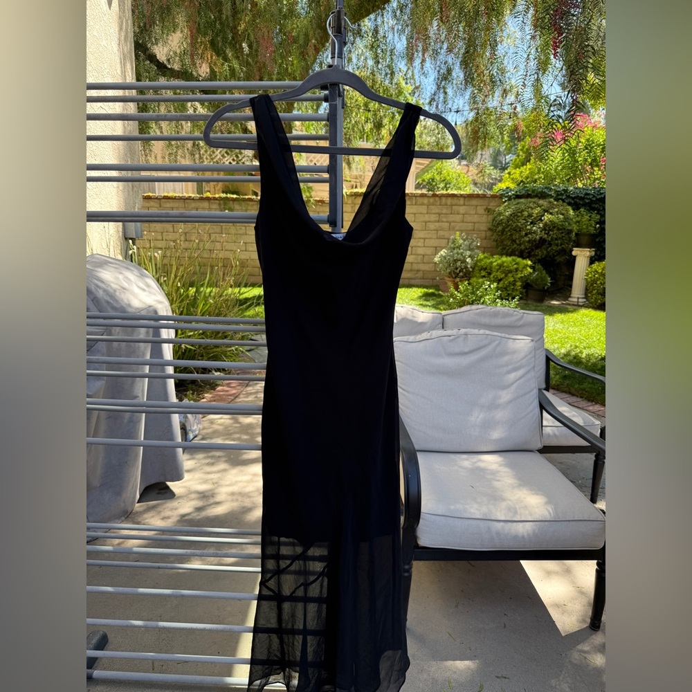 Abercrombie & Fitch Black Sheer Panel Maxi Dress 🖤 Size S